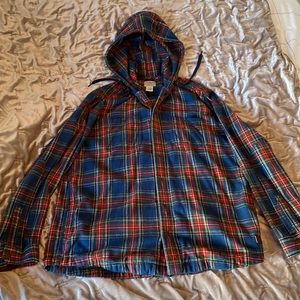 L.L. Bean plaid button up hoodie